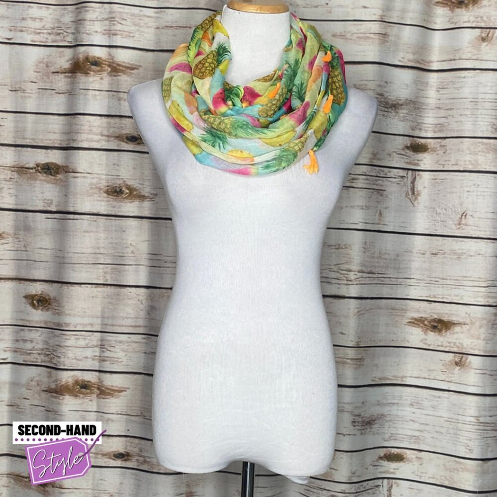 Fruity Infinity Scarf with Tassels